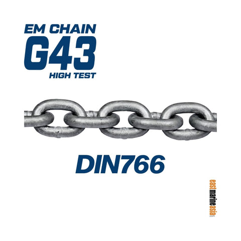 EM Chain G43 High Test DIN 766 Windlass / Anchor Chain