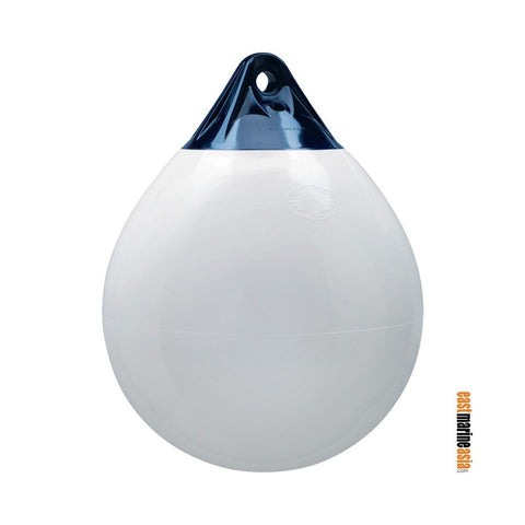 Polyform A Series All Purpose Buoy and Round Fender (White Blue Top)