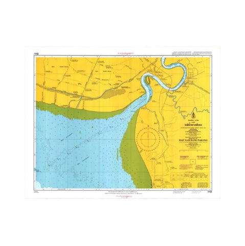 Marine Chart Thailand (Gulf of Thai - East) 113 Entrance Mae Nam Bang Pakong