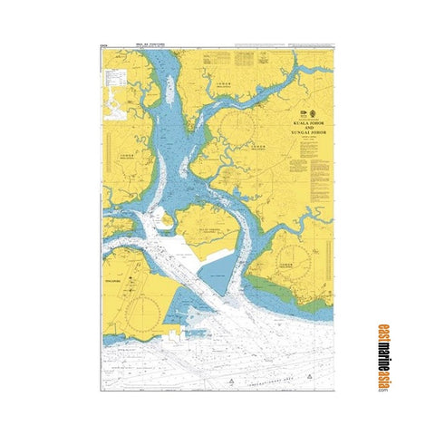 British Admiralty Nautical Chart #4043 Kuala Johor and Sungai Johor