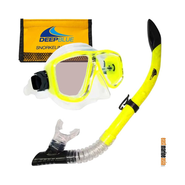 Deep Blue Bora Snorkelling Set with Mesh Bag