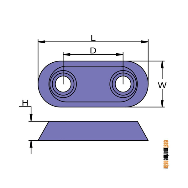 Martyr AP15SZ / SGVT070 Vetus Type 15 Hull Anode - Zinc