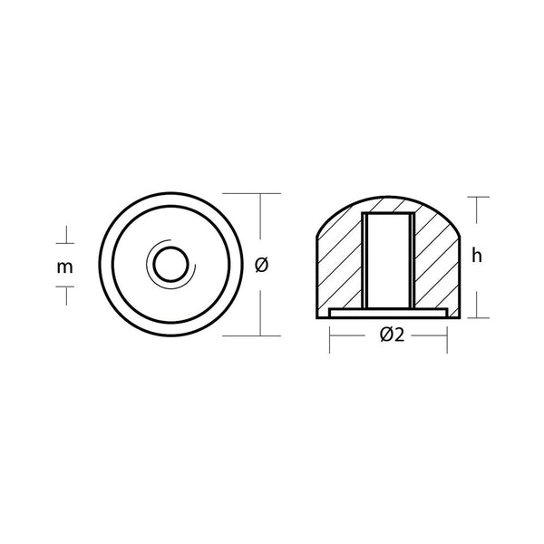 Tecnoseal 00807 Mercruiser Outdrive Nut Anode - Zinc
