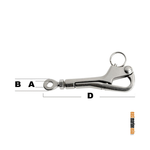 Stainless Steel 316 Pelican Hook with Eye