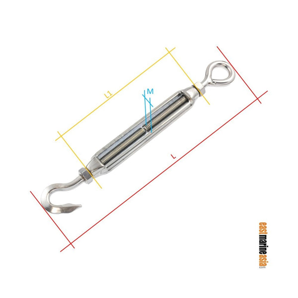 Hamma Industrial S311HE Hook-Eye Turnbuckle (with Nut)
