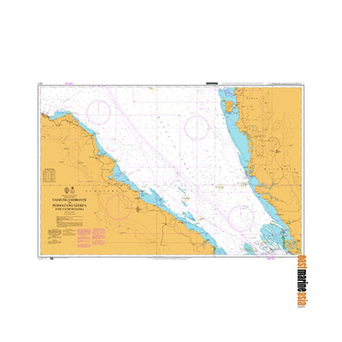 British Admiralty Nautical Chart #3901 Malacca Strait, Tanjung Jamboaye to Permatang Sedepa, Indonesia and Malaysia (One Fathom Bank)